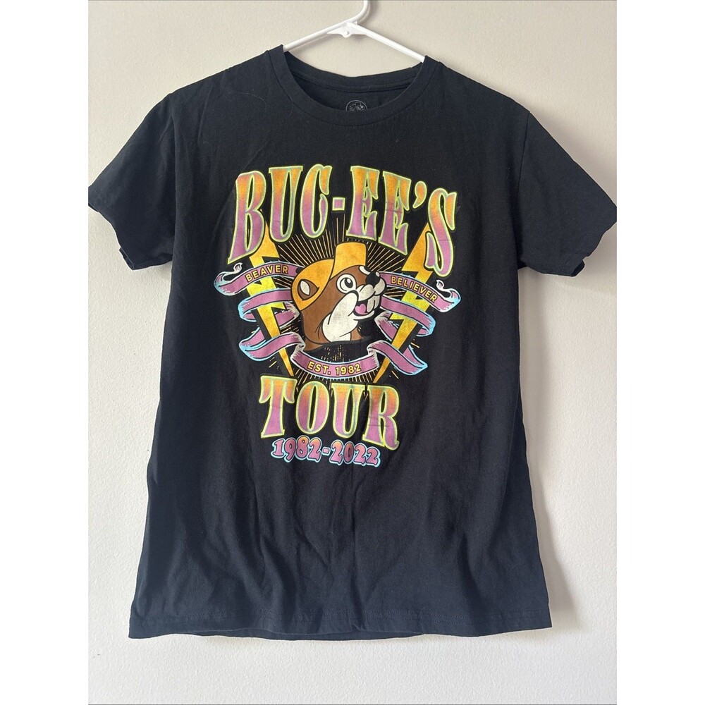 Buc-ees Beaver Tour T Shirt Men's Black Graphic Tee 1982-2022 Small
